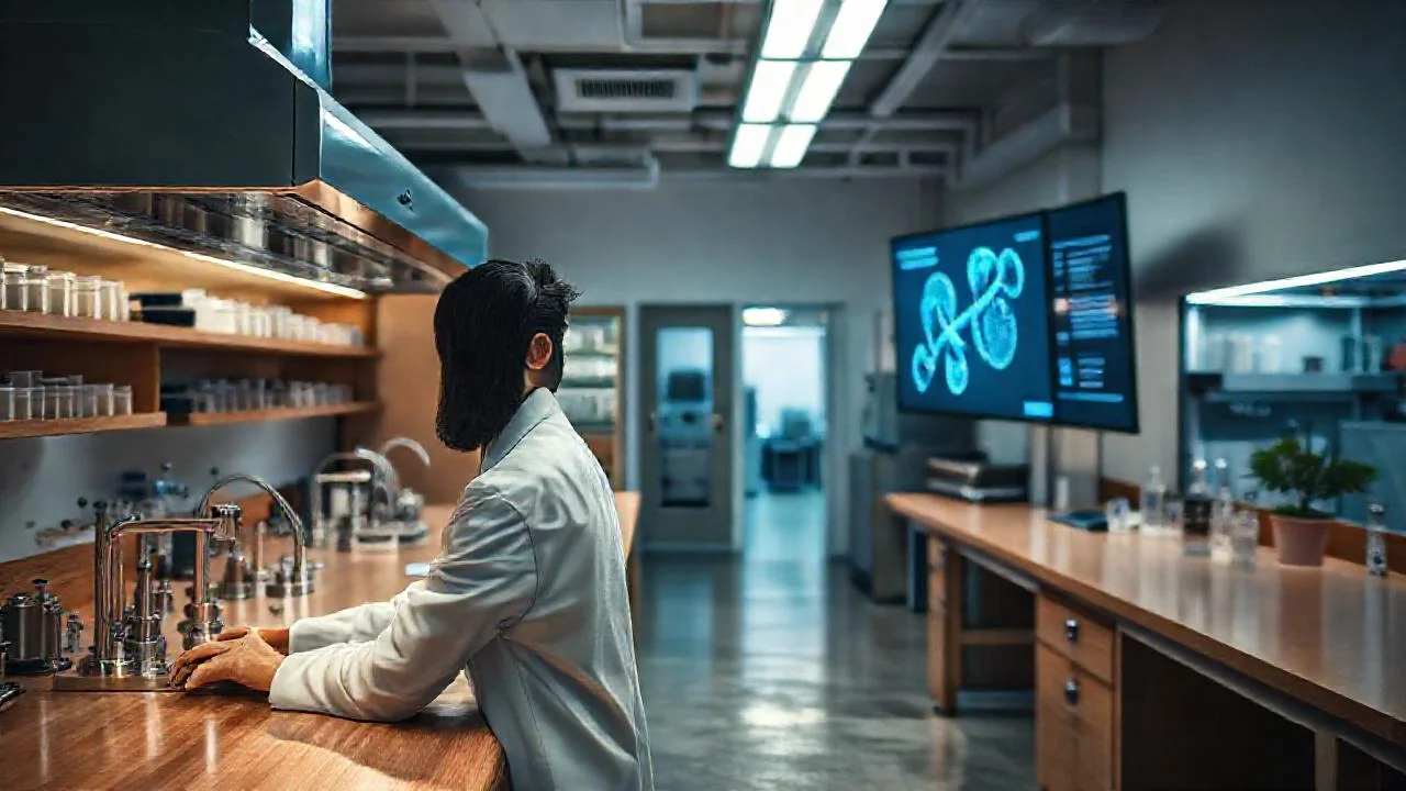 Laboratorio científico, ordenado y sereno