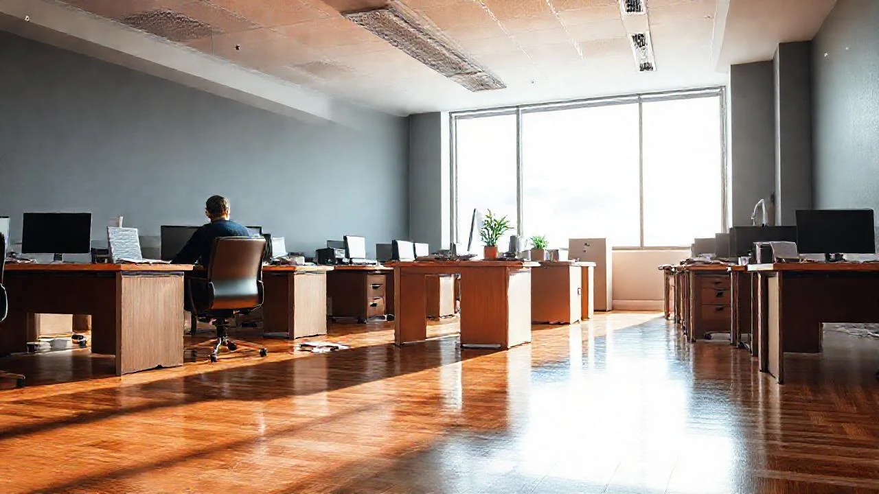 Oficina moderna, tranquila y realista
