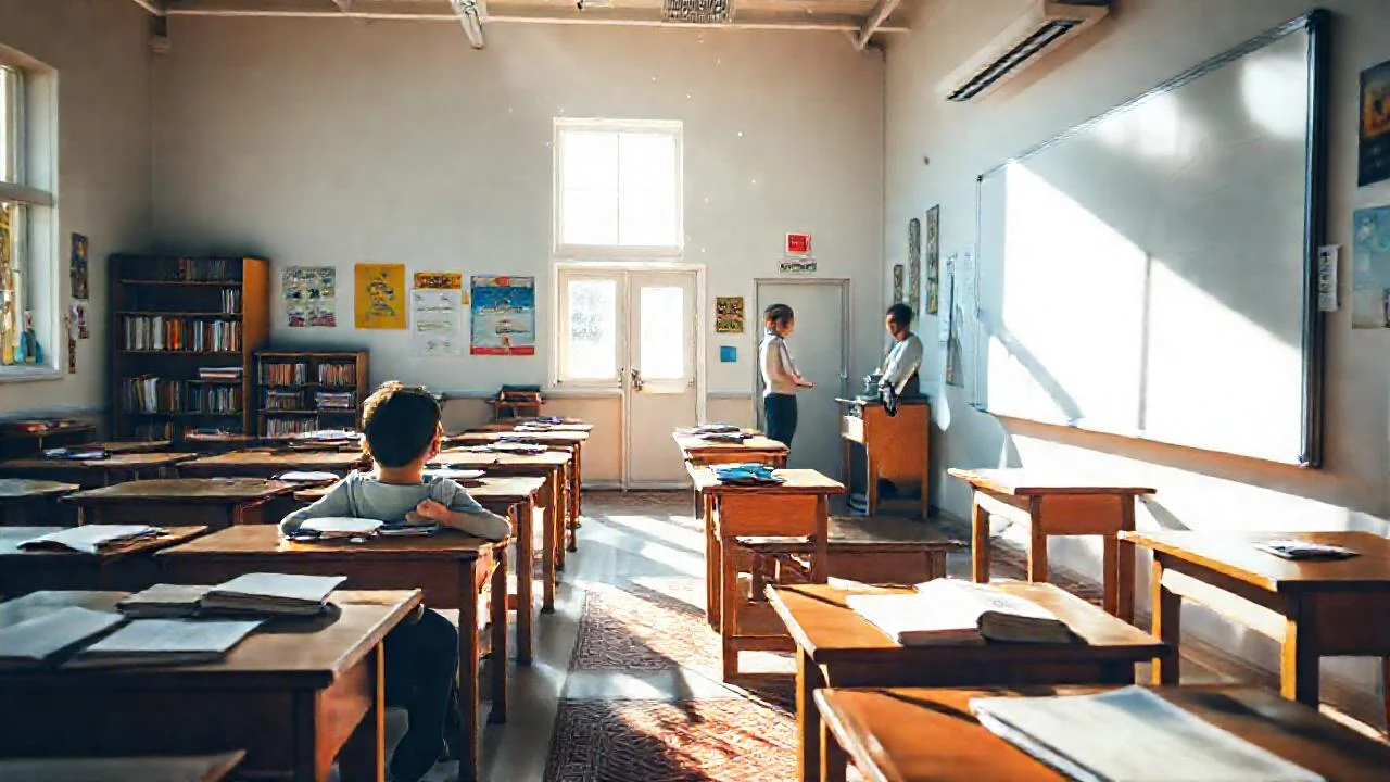 Aula iluminada, aprendizaje concentrado y tranquilo