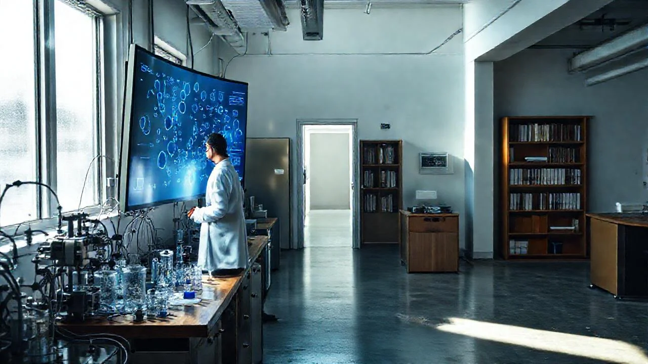 Laboratorio moderno, luz y ciencia