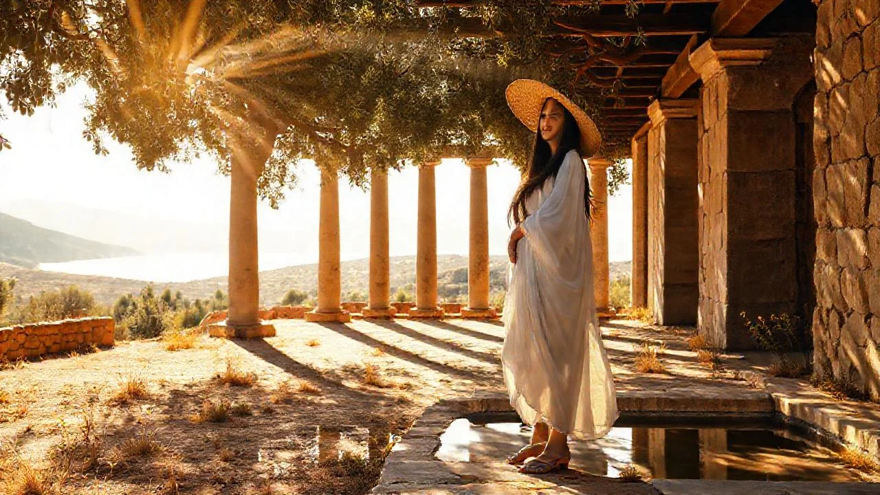 Belleza serena en luz dorada