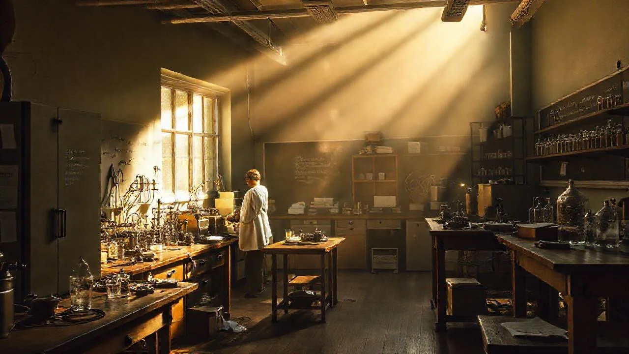 Laboratorio iluminado, ciencia en acción