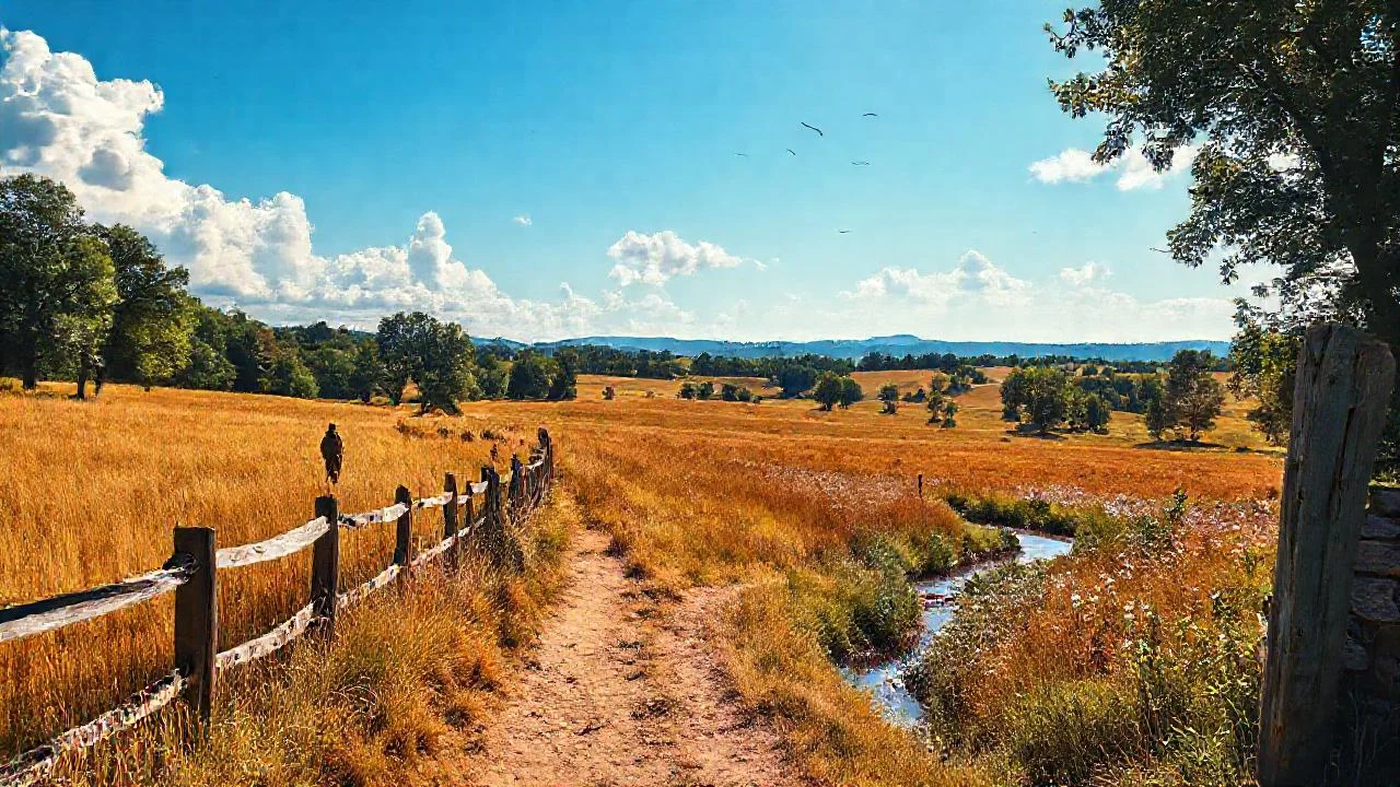 Campo sereno, luz y quietud