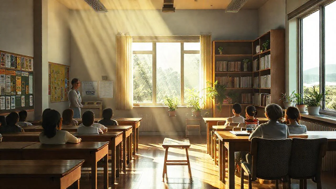 Un aula cálida y serena