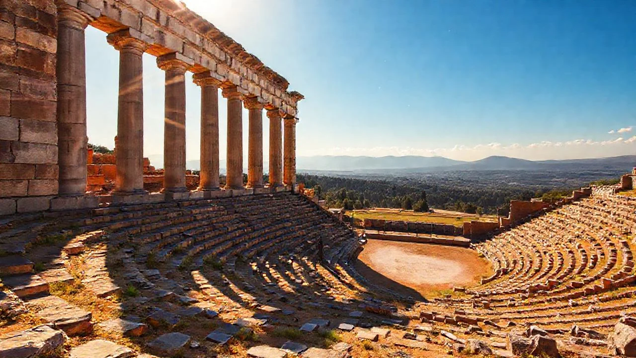 Un antiguo anfiteatro se eleva en luz