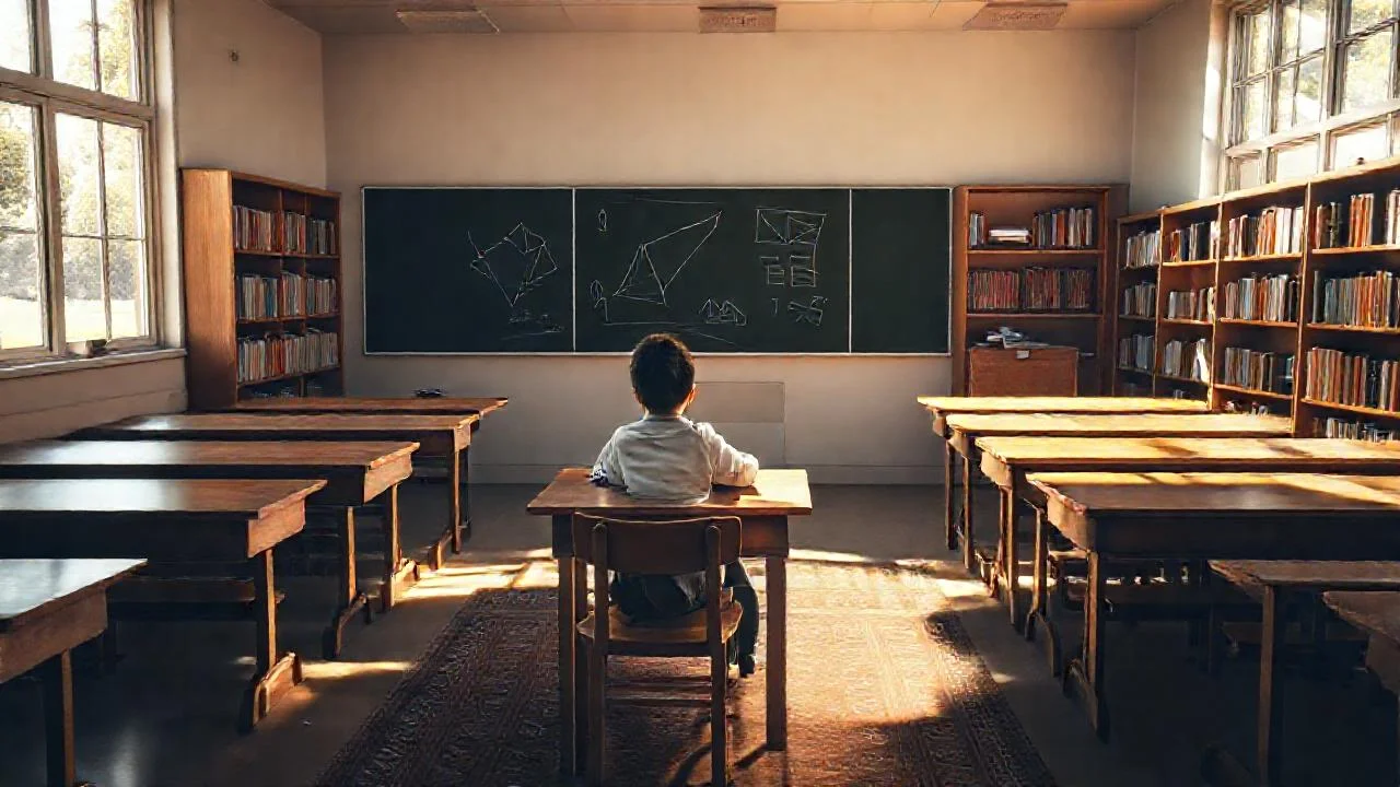 Un aula tranquila, iluminada y ordenada