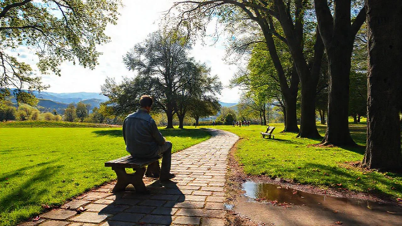 Un parque tranquilo y silencioso
