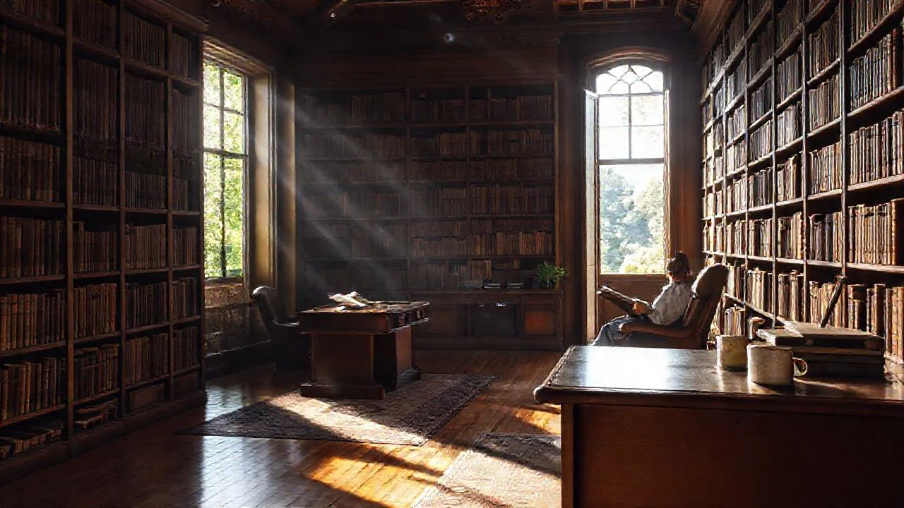 Biblioteca antigua, silenciosa y sabia