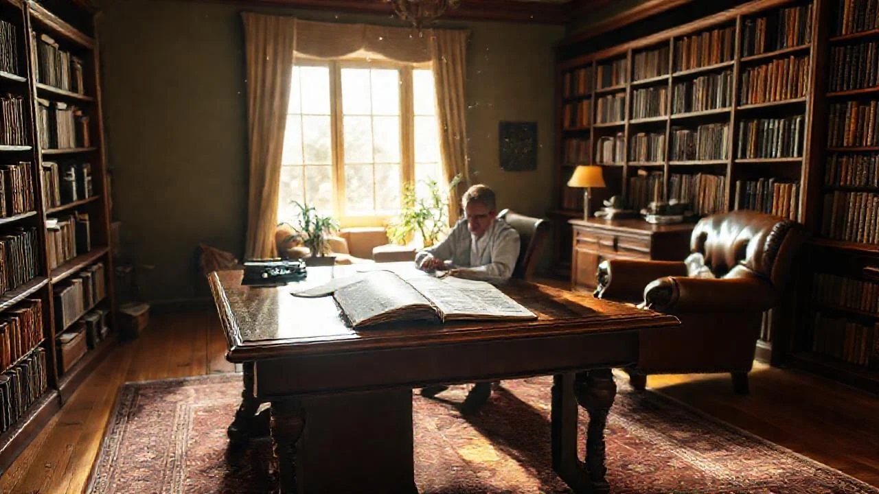 Un estudio tranquilo, iluminado y reflexivo
