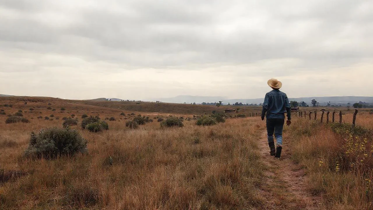Un solitario caminante en la inmensidad