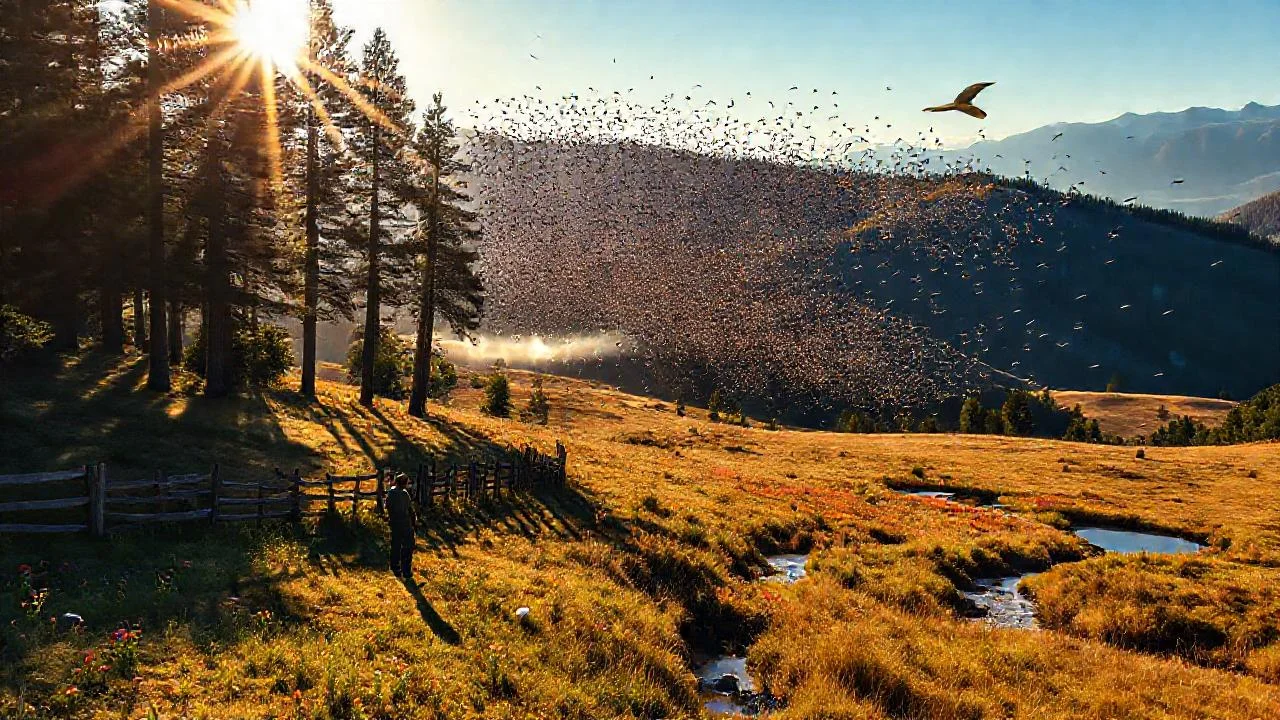 Paisaje vasto y tranquilo se revela