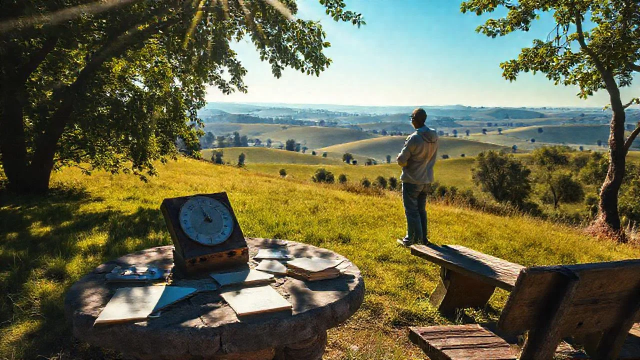 Observador silencioso en paisaje rural