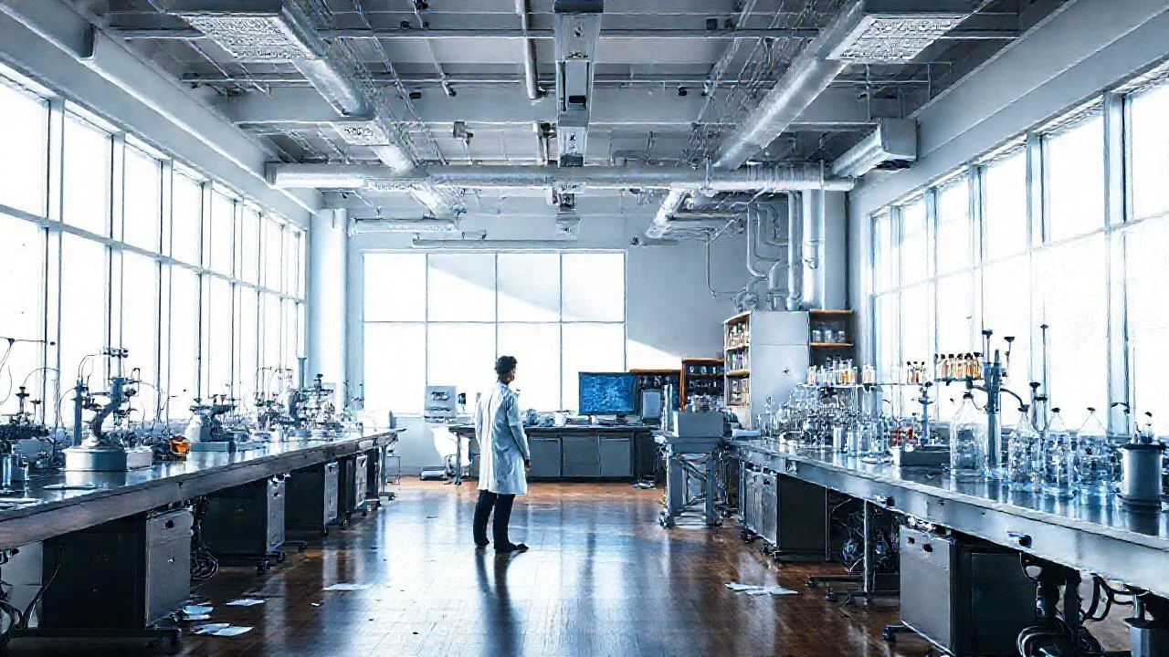 Laboratorio científico, ordenado y funcional