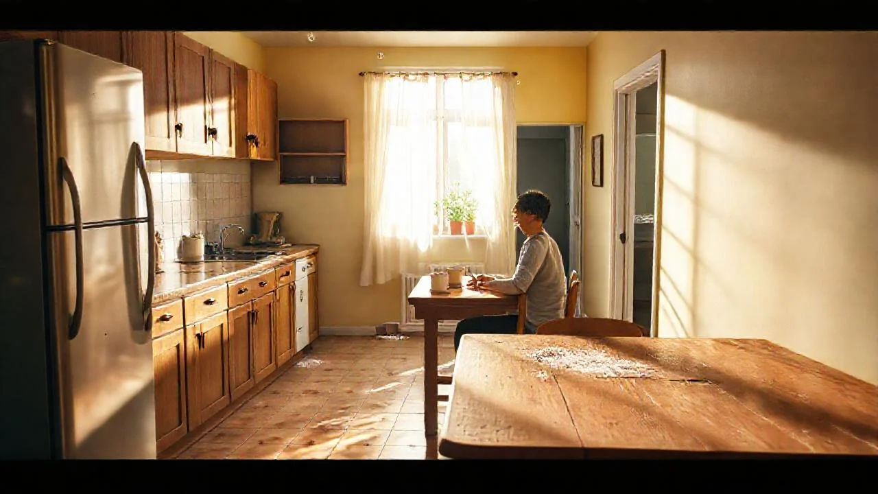 Una cocina cálida, viva y tranquila