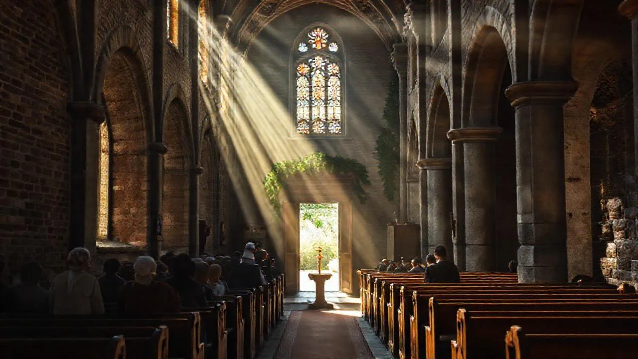 Una iglesia antigua irradia paz y luz