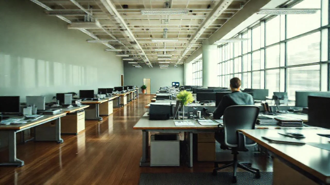 Oficina moderna, organizada y luminosa