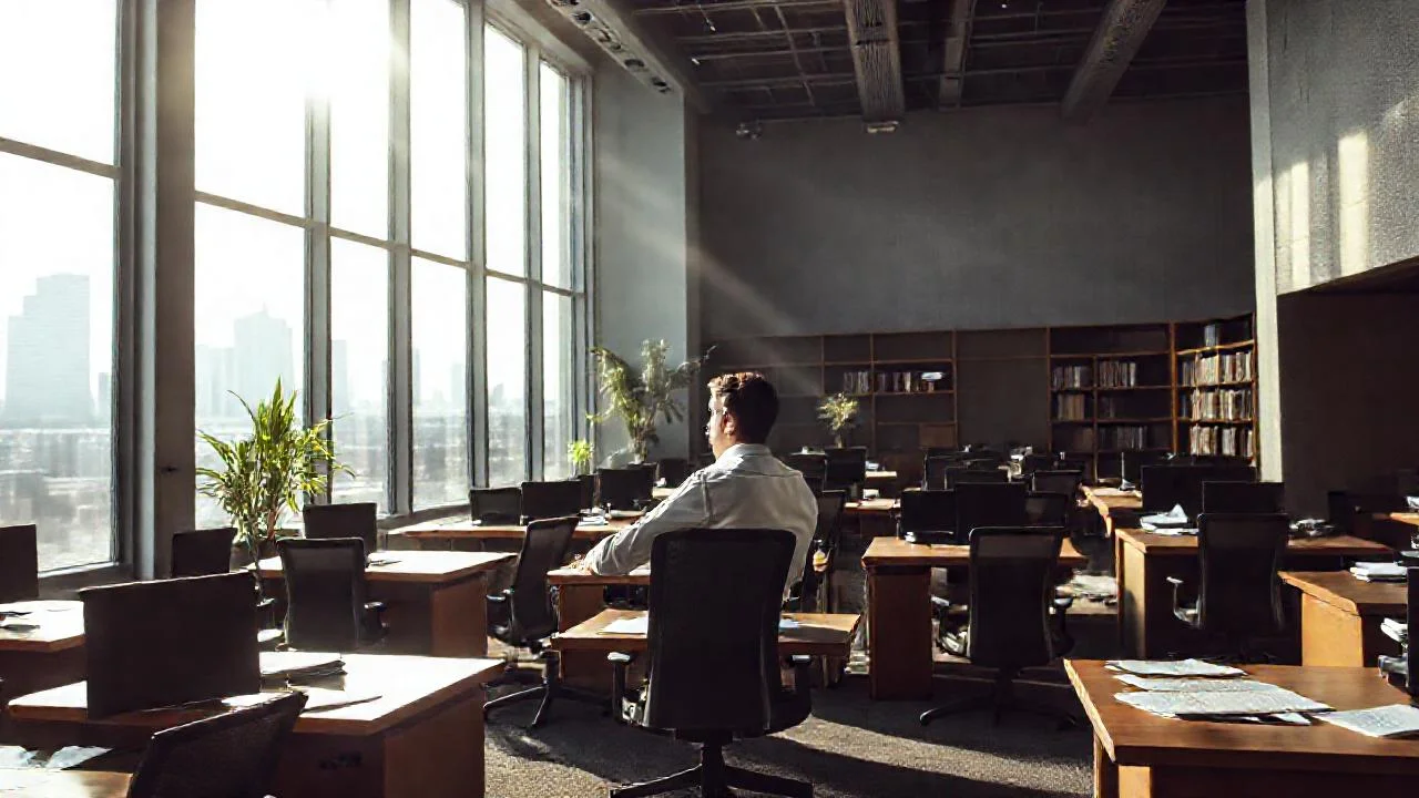 Oficina profesional, luz y concentración
