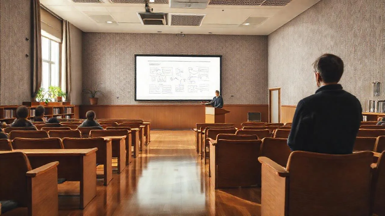 Aula universitaria, calma y aprendizaje