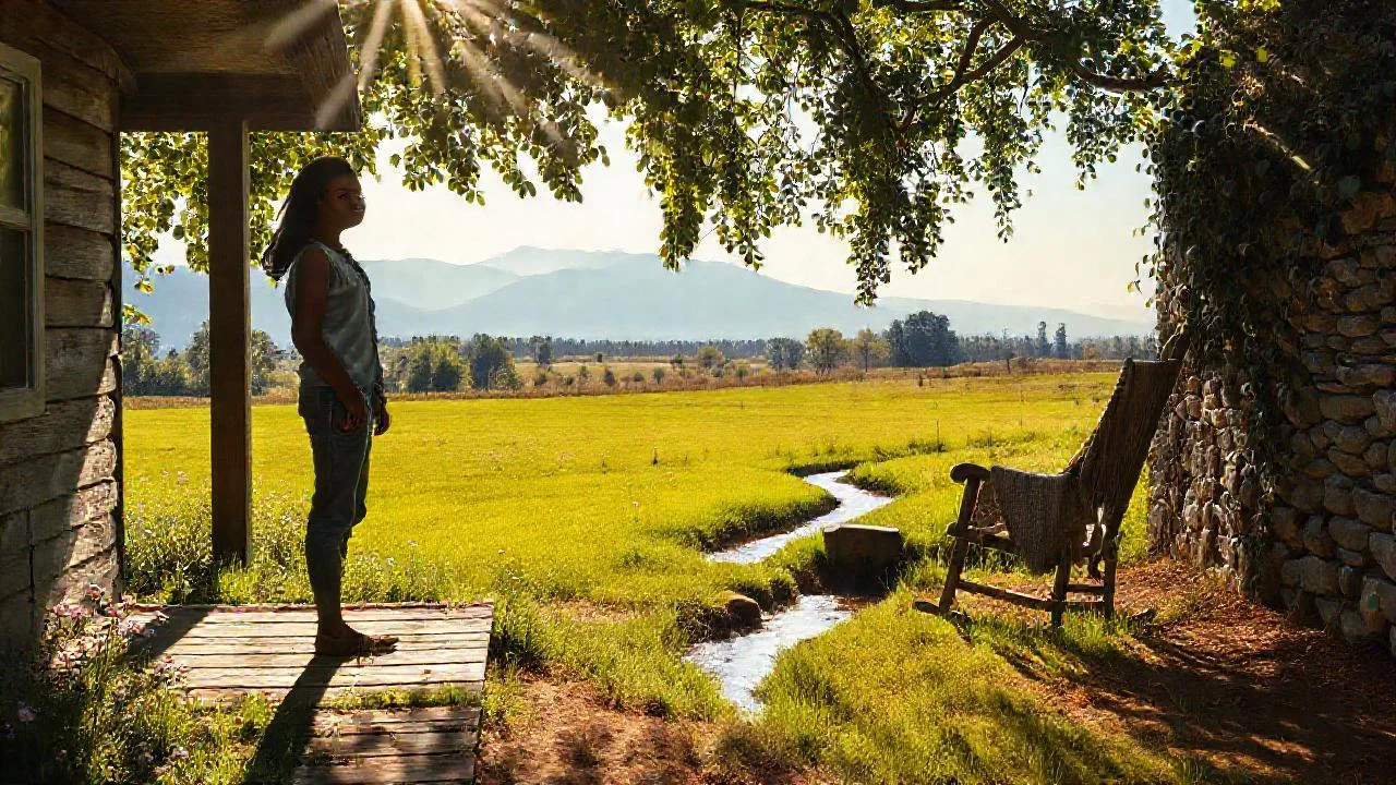 Tranquilidad rural, luz y naturaleza
