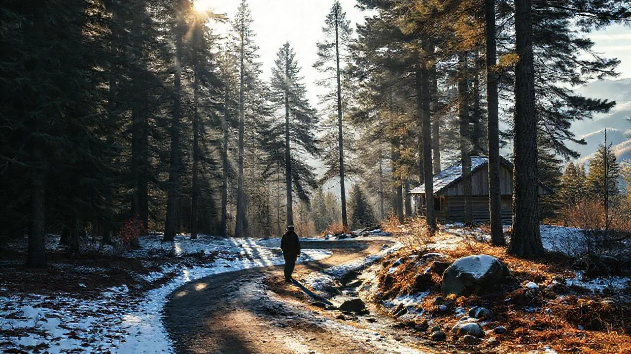 Silencio invernal, bosque ancestral y solitario