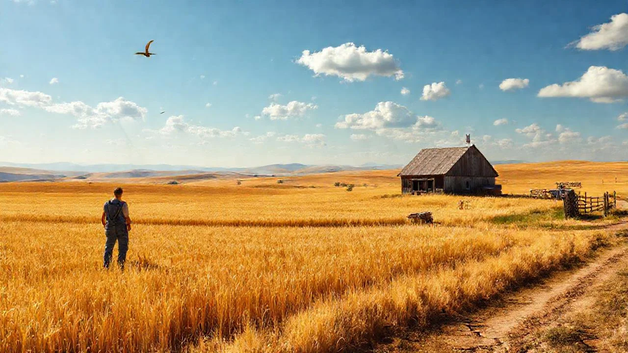 Campo dorado, paz y quietud