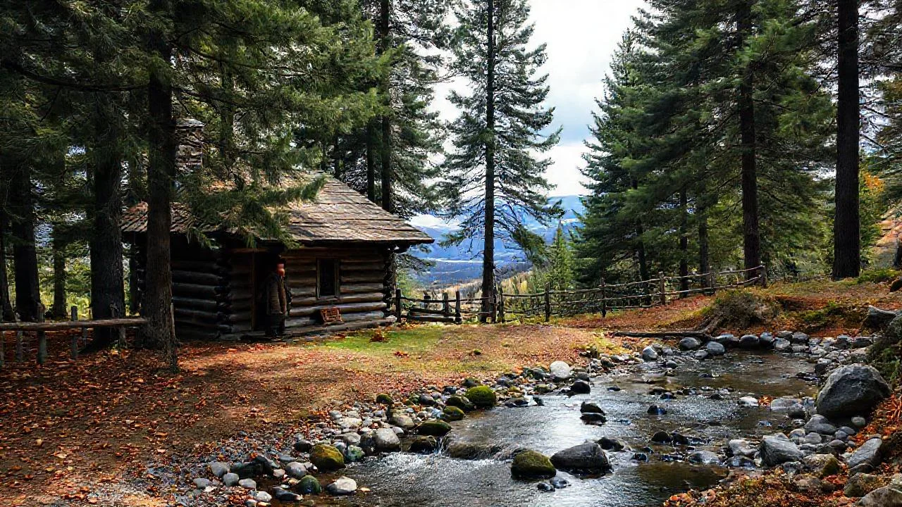 Un refugio rústico en la naturaleza