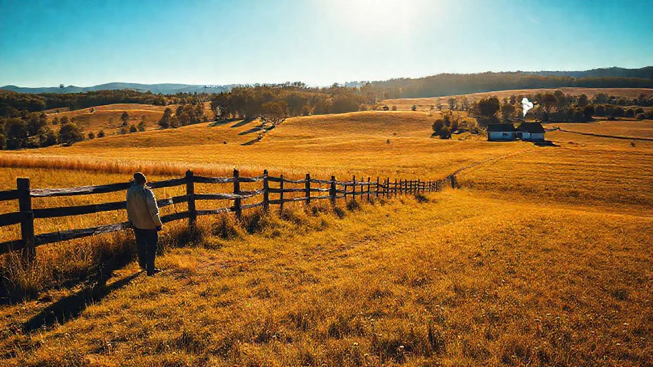 Un campo sereno bajo el sol