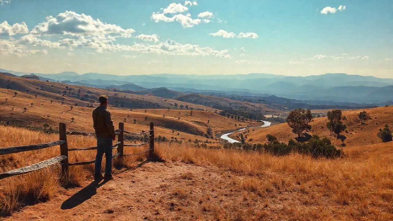Un paisaje extenso y sereno observa