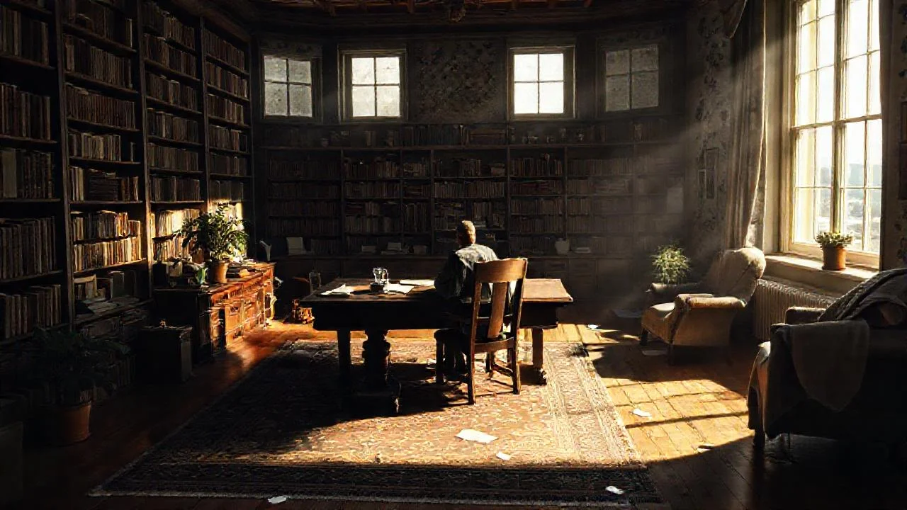 Estudio tranquilo, luz y sombras