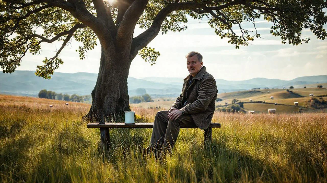 Un hombre reflexivo observa la naturaleza