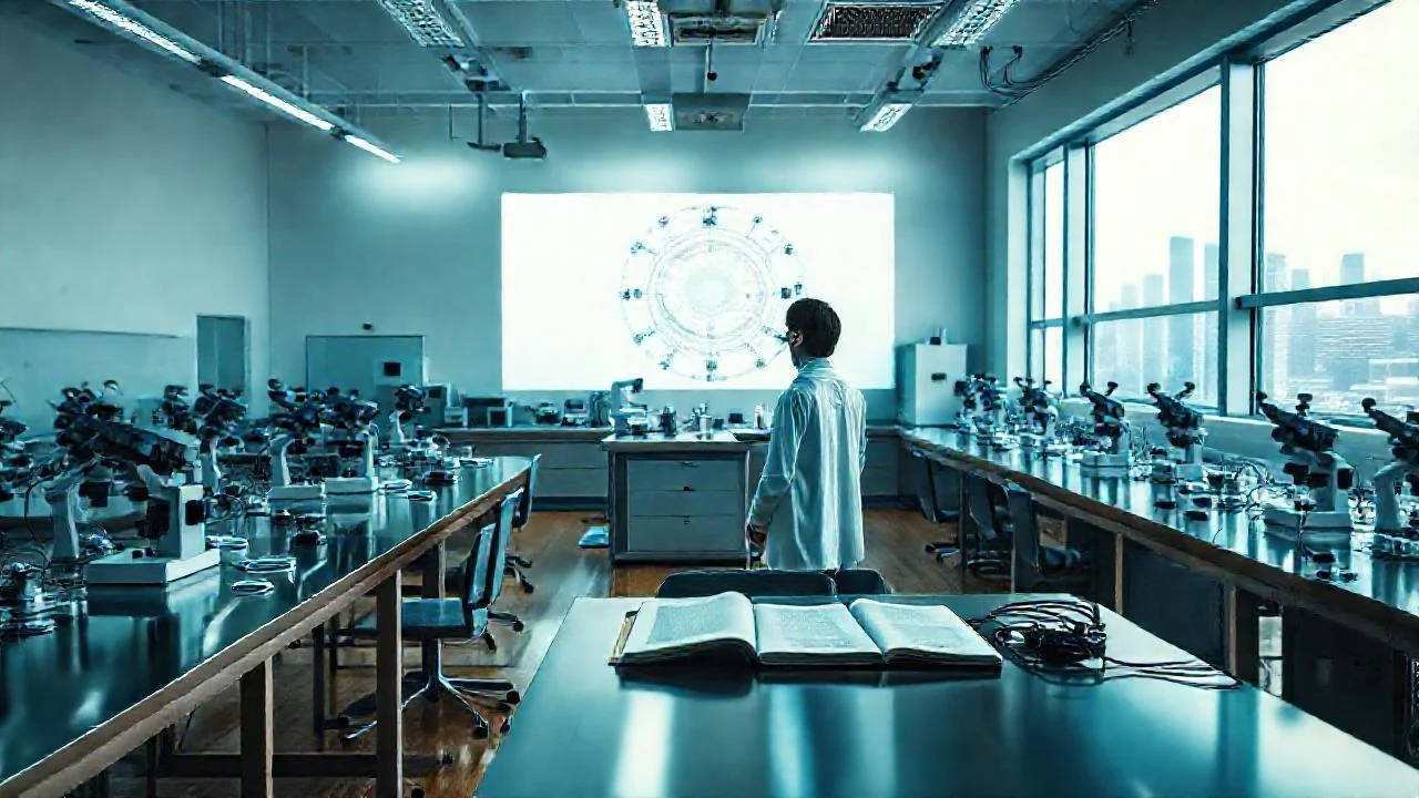 Laboratorio científico, concentración y precisión