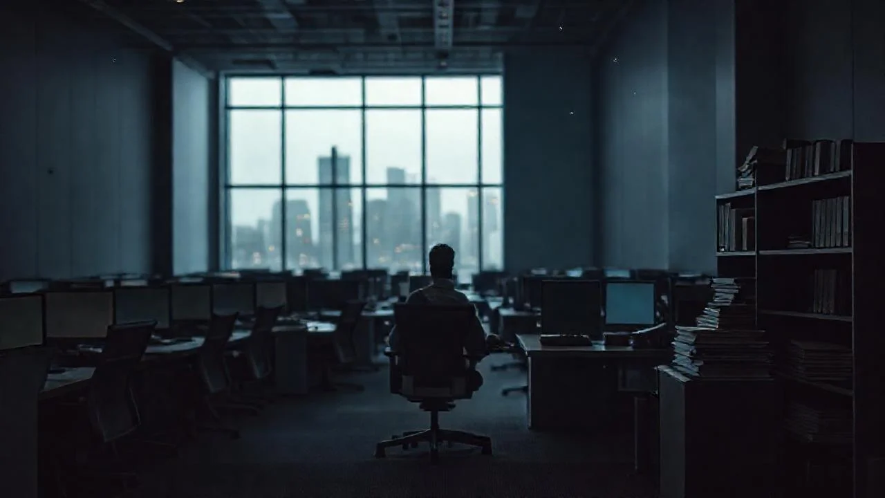 Oficina profesional, silenciosa y contenida