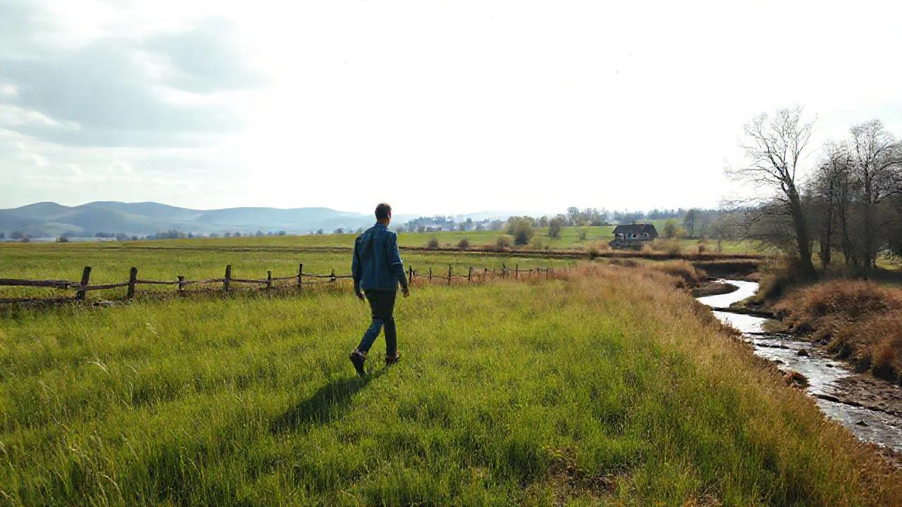 Un paisaje tranquilo y solitario se extiende