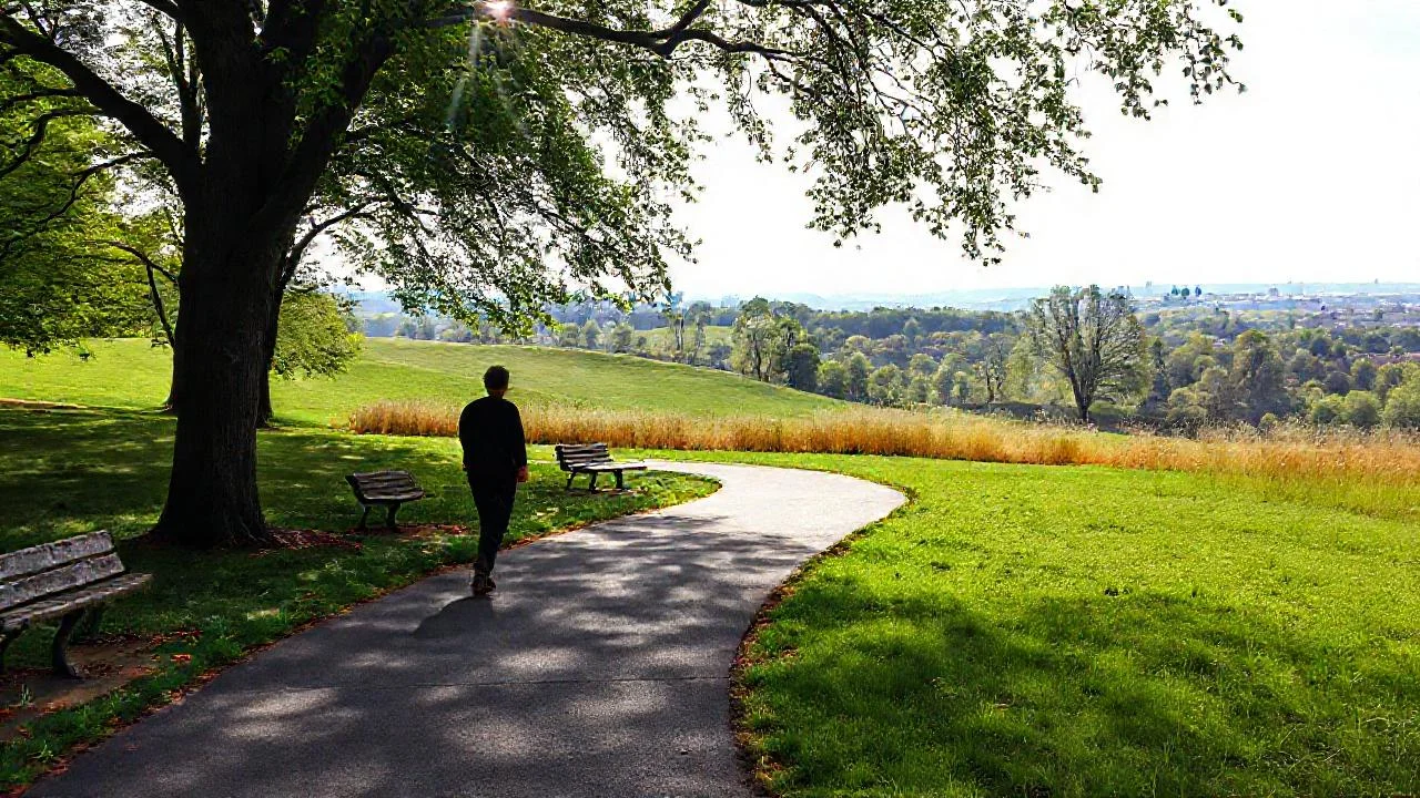 Un paseo tranquilo en paisaje sereno