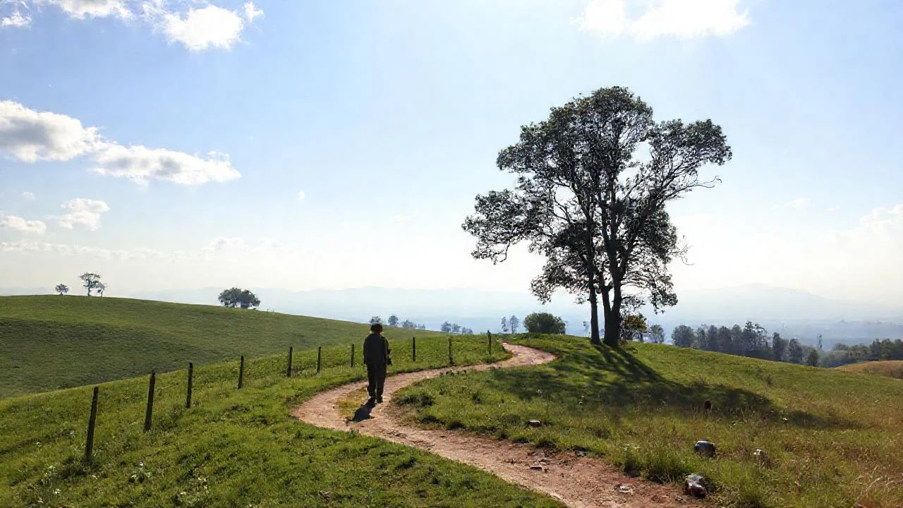 Un sendero solitario se pierde en calma