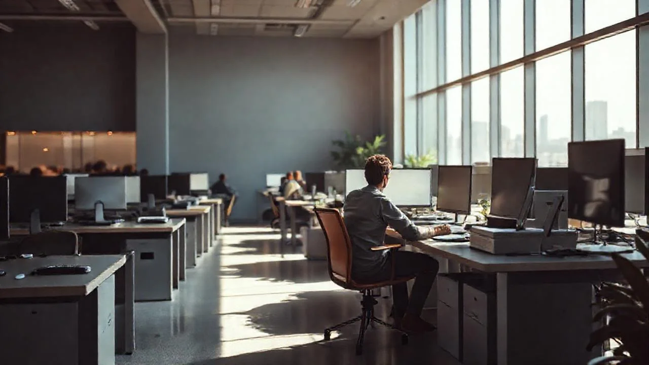 Oficina moderna, tranquila y productiva