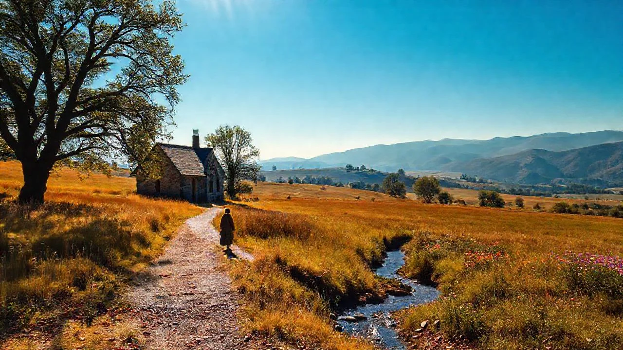 Un paisaje sereno y tranquilo se extiende