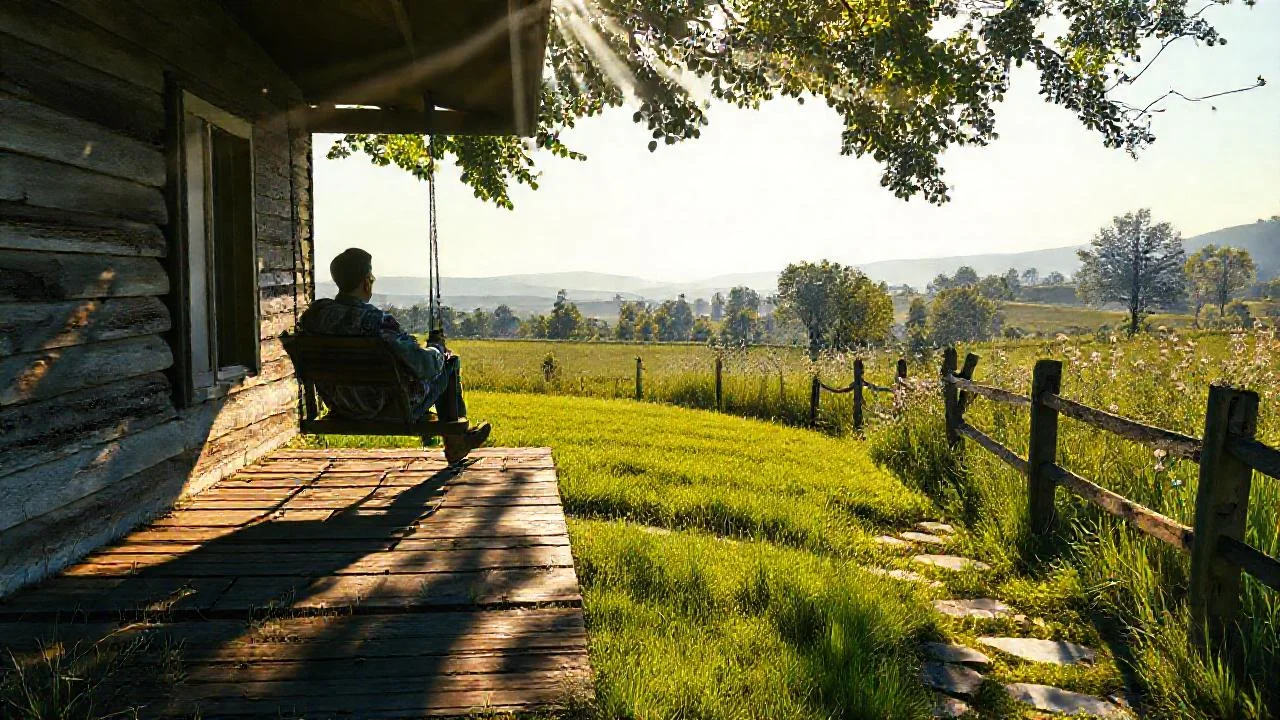 Paz solitaria en un paisaje sereno