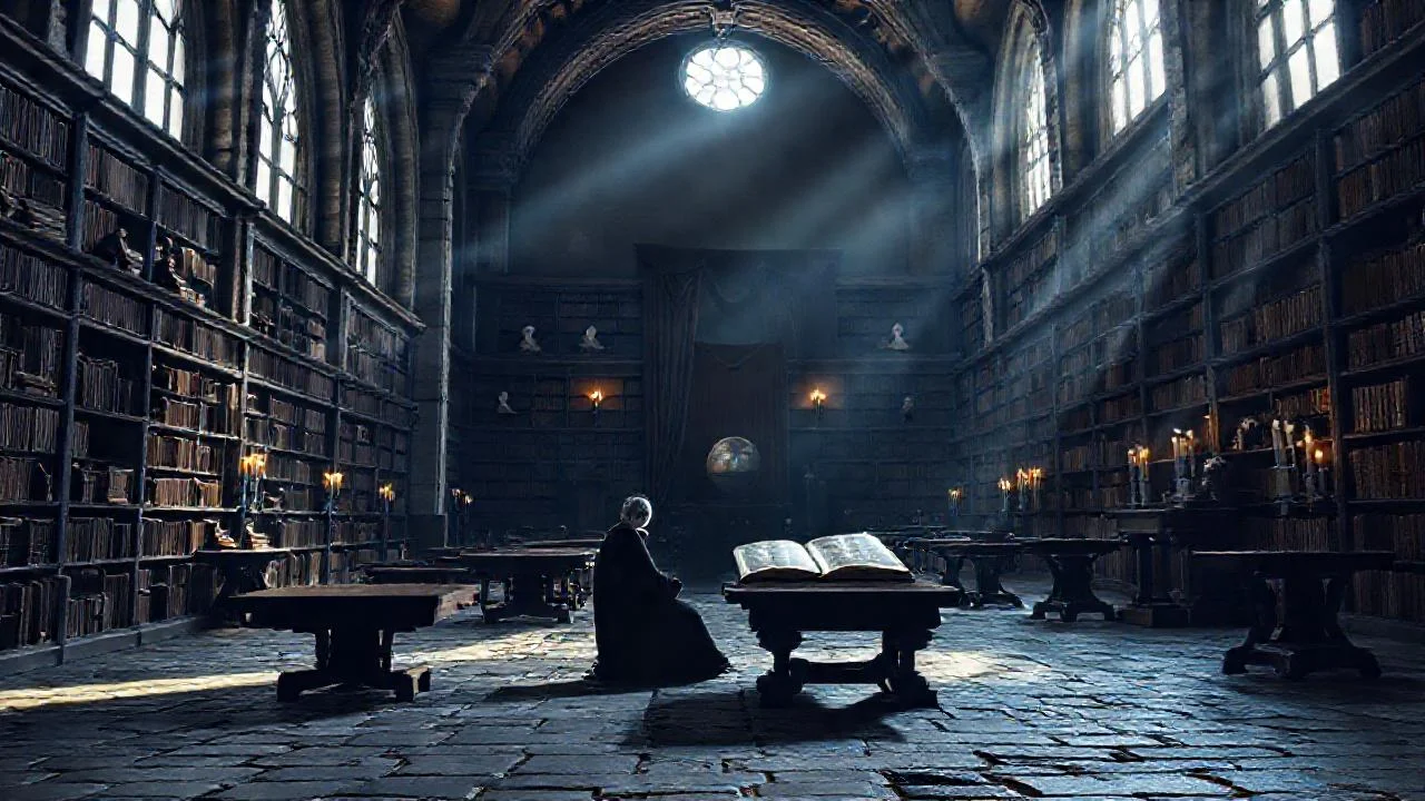 Una biblioteca antigua respira quietud y luz
