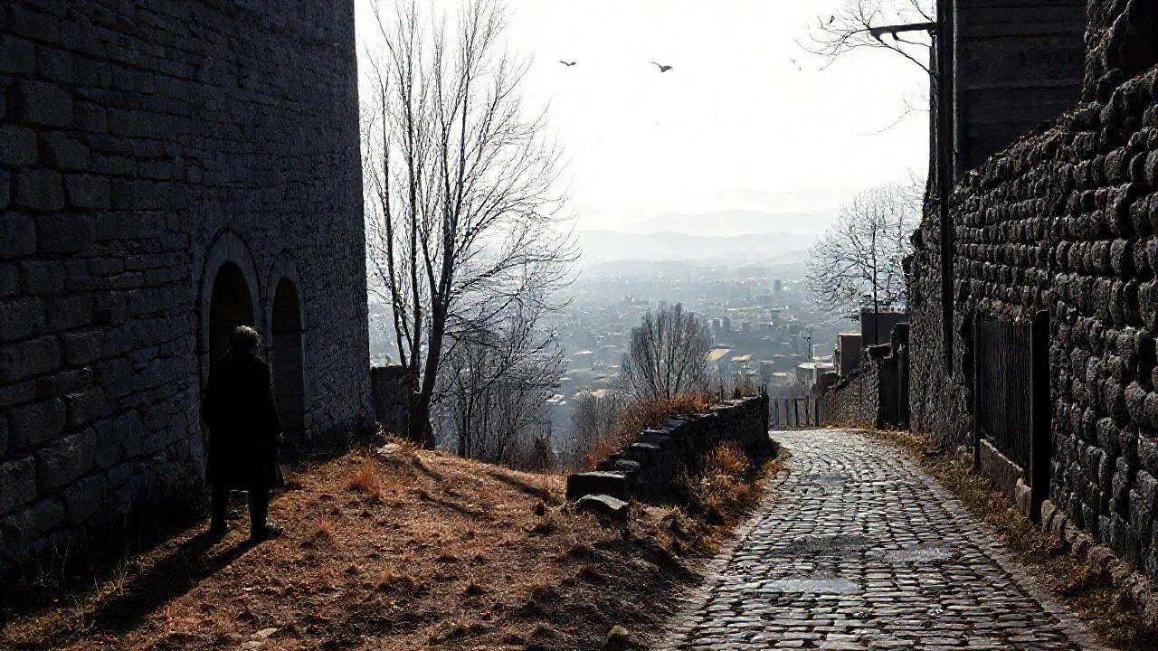 Ciudad gris, quietud y desvanecimiento lento