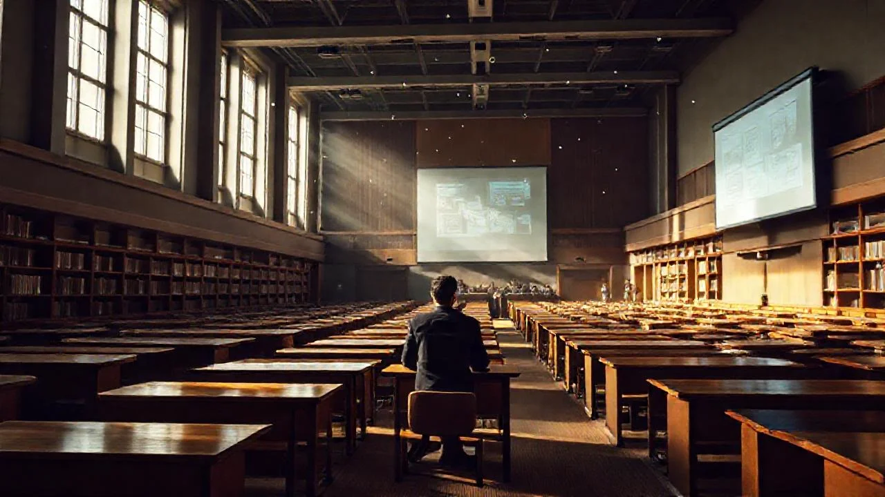 Concentración en un aula silenciosa