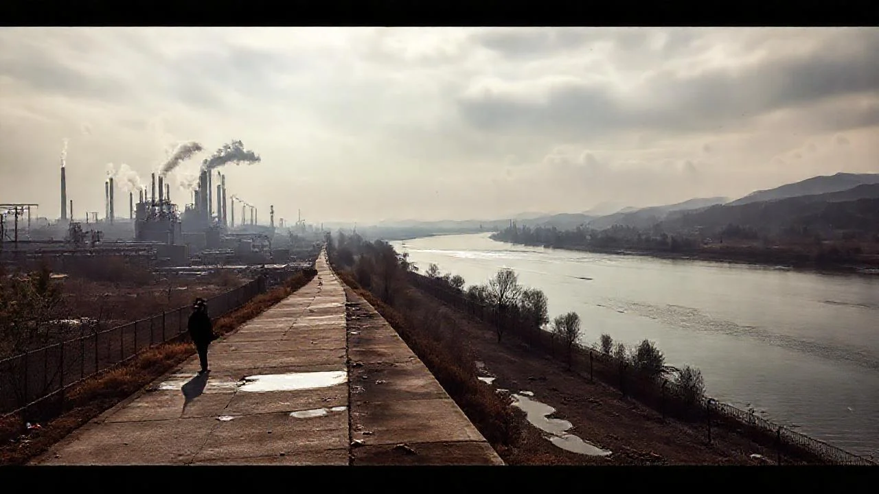 Industria sombría, desolación y humo