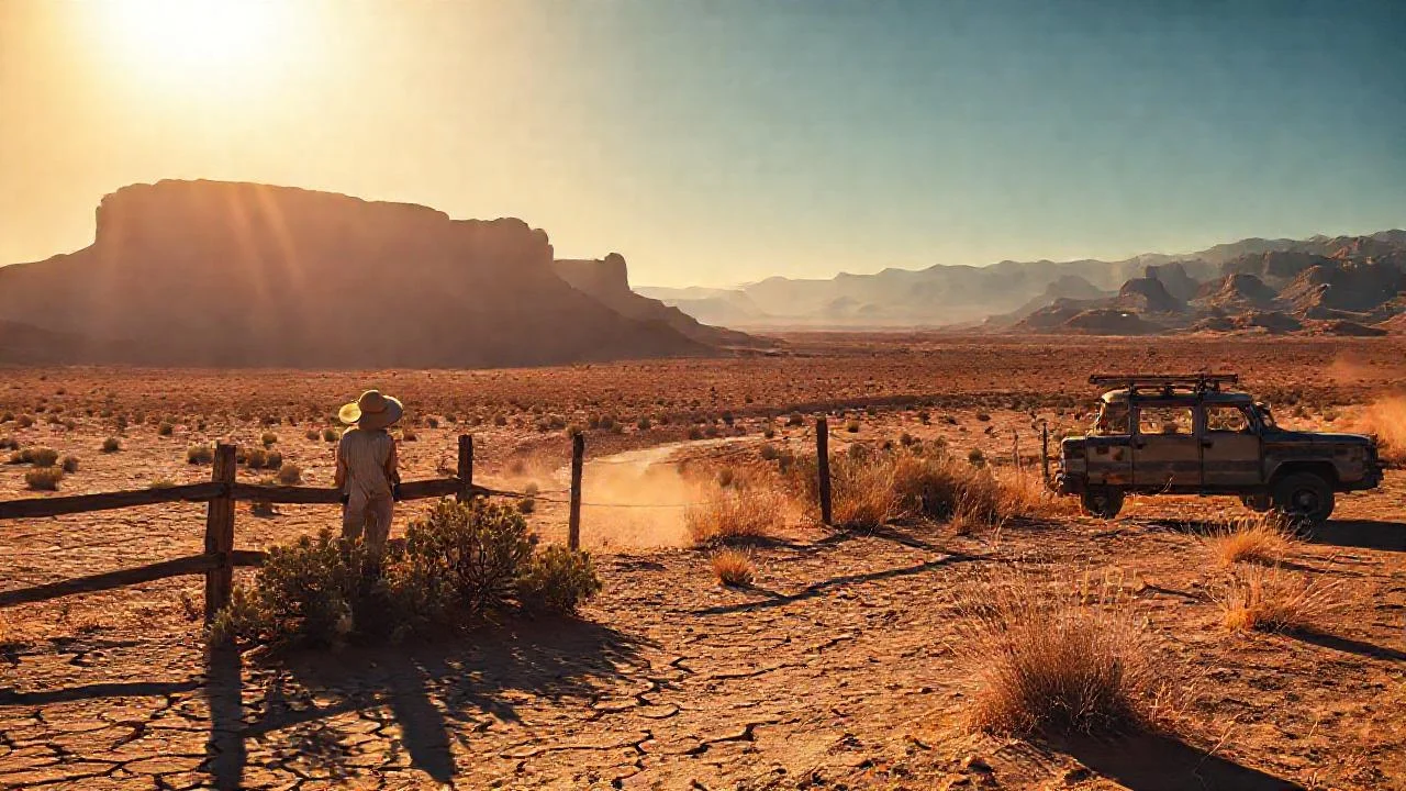 Sol radiante sobre un desierto árido