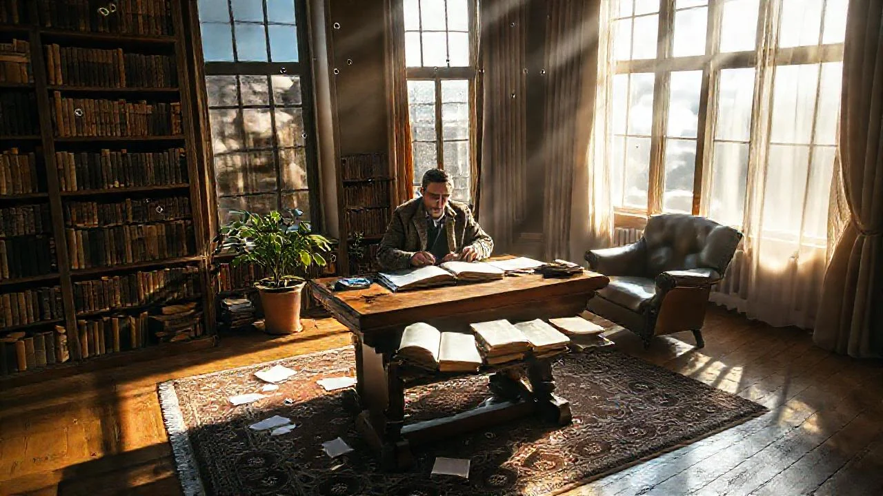 Luz y libros crean un espacio cálido