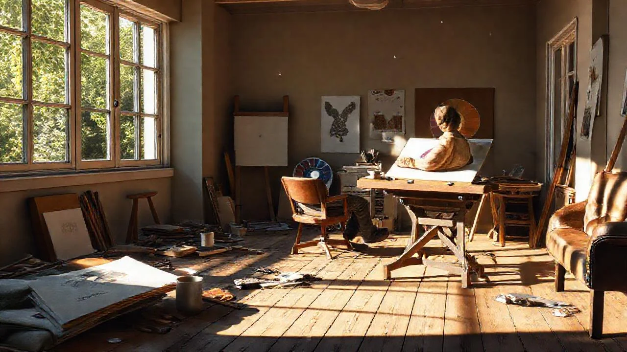 Un artista crea en luz natural