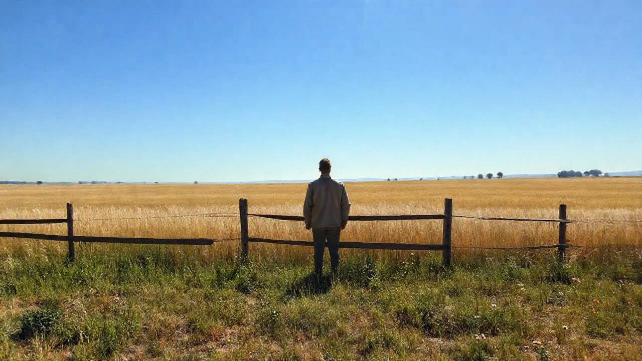 Campo abierto, figura serena y calma
