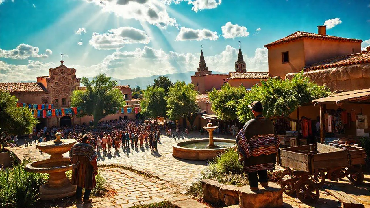 Un pueblo vibrante bañado por el sol