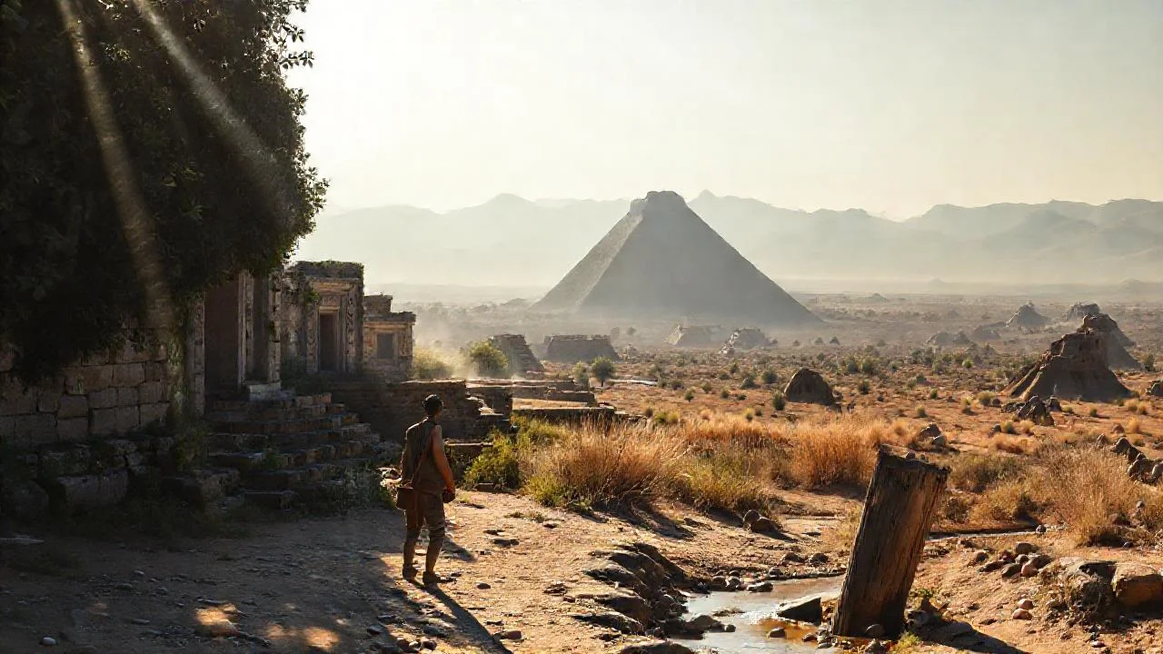 Ruinas antiguas, silencio y sol