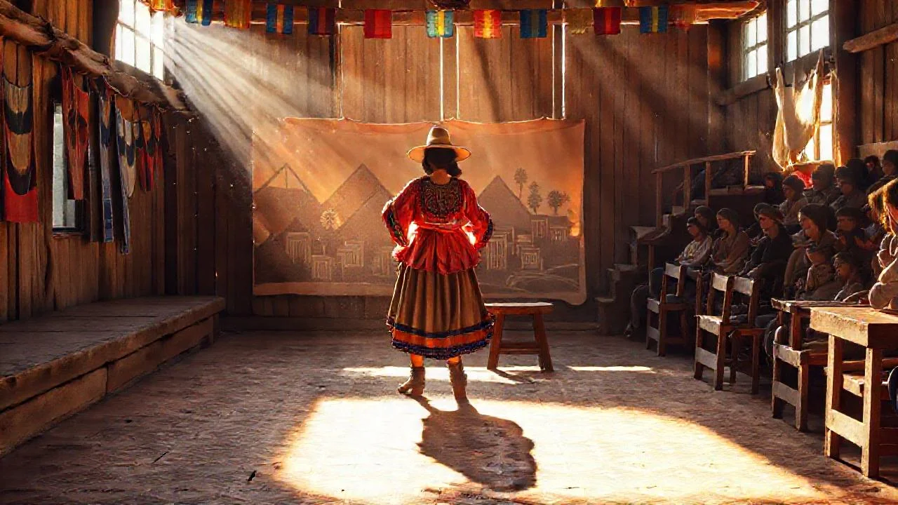 Bailarina ilumina un encuentro rural