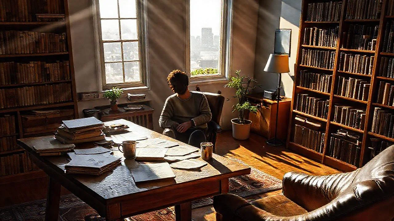 Luz ilumina un estudio de trabajo